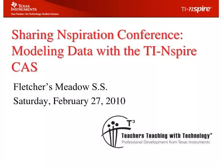 sharing nspiration conference modeling data with the ti nspire cas