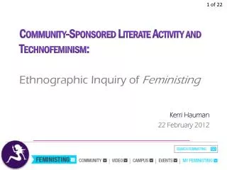 Ethnographic Inquiry of Feministing