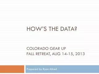 how s the data colorado gear up fall retreat aug 14 15 2013