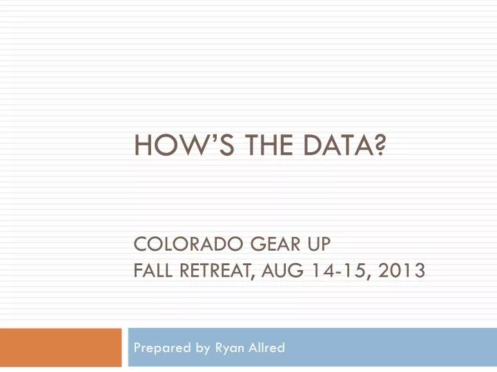 how s the data colorado gear up fall retreat aug 14 15 2013