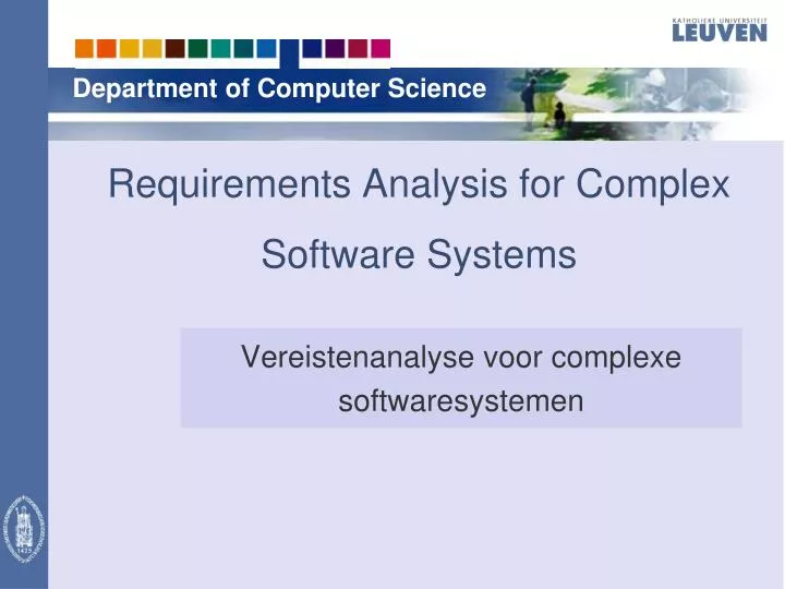 requirements analysis for complex software systems