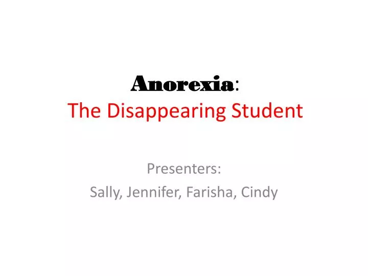 anorexia the disappearing student