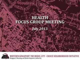 HEALTH FOCUS GROUP MEETING July 2013