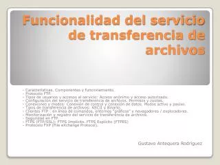 Funcionalidad del servicio de transferencia de archivos