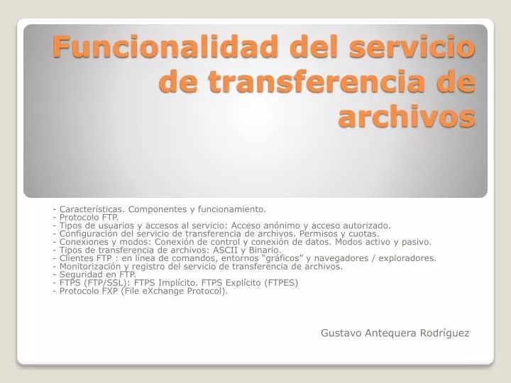 funcionalidad del servicio de transferencia de archivos