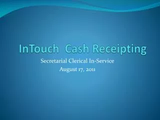 InTouch Cash Receipting