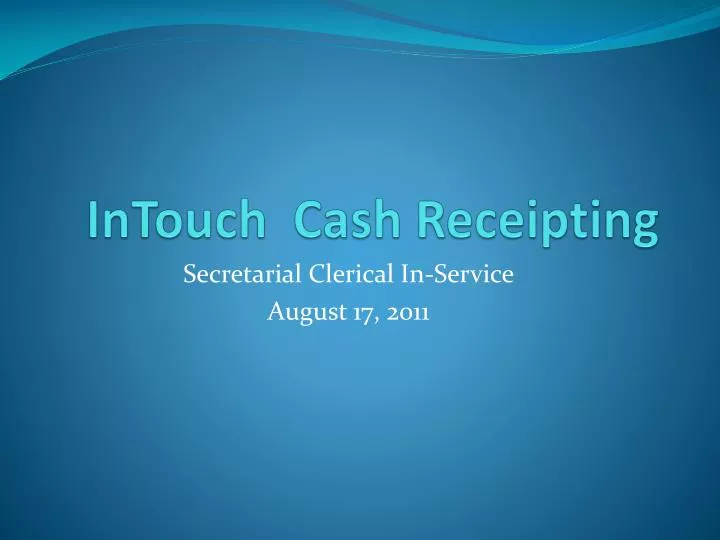 intouch cash receipting