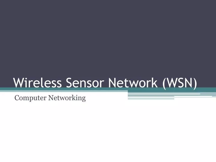 wireless sensor network wsn