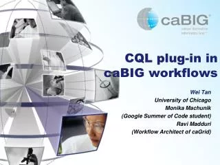 CQL plug-in in caBIG workflows