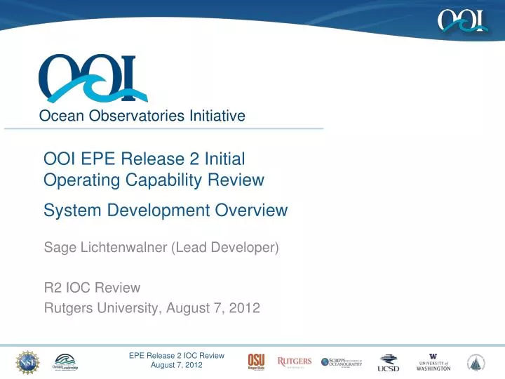 ooi epe release 2 initial operating capability review system development overview