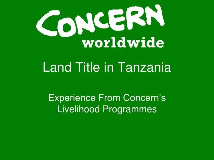 land title in tanzania