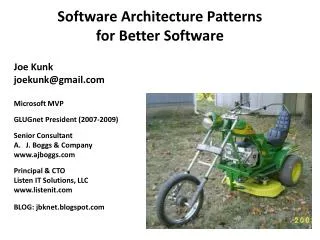 Software Architecture Patterns for Better Software