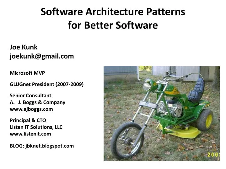 software architecture patterns for better software