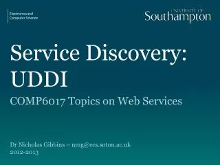 Service Discovery: UDDI