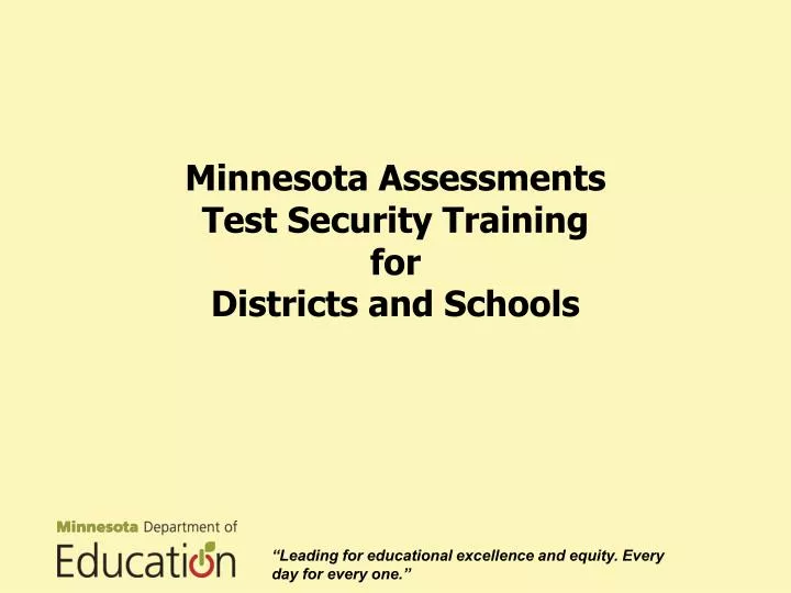 minnesota assessments test security training for districts and schools