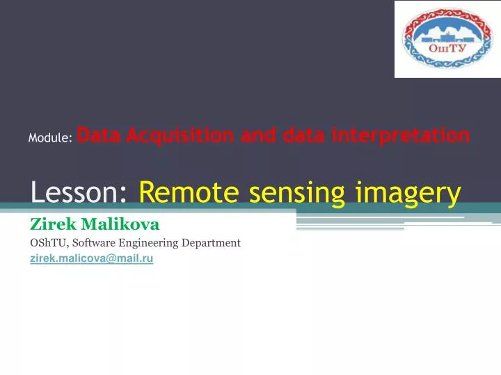 lesson remote sensing imagery