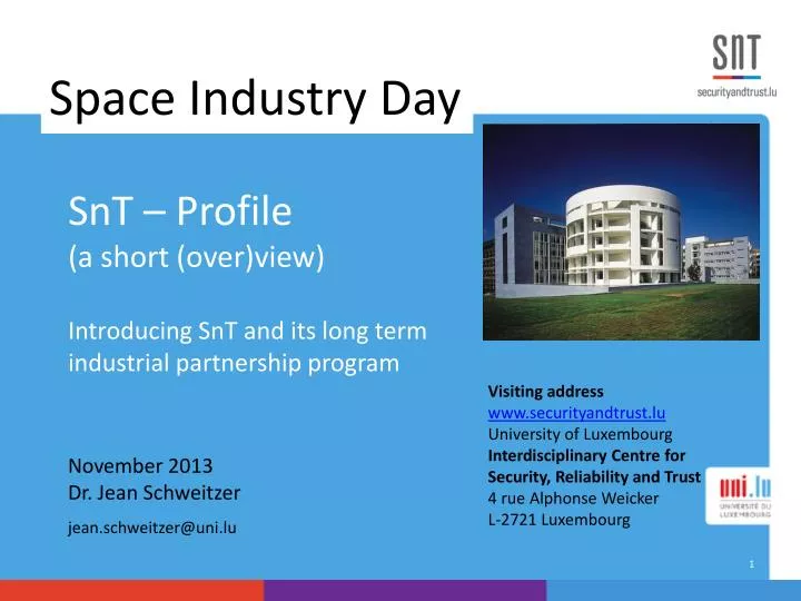 snt profile a short over view introducing snt and its long term industrial partnership program