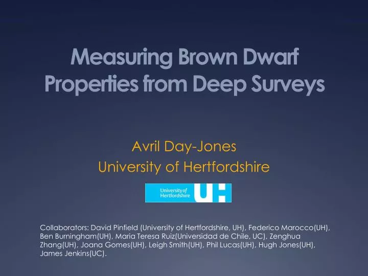 measuring brown dwarf properties from deep surveys