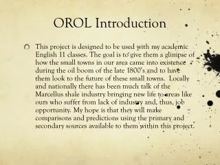 OROL Introduction