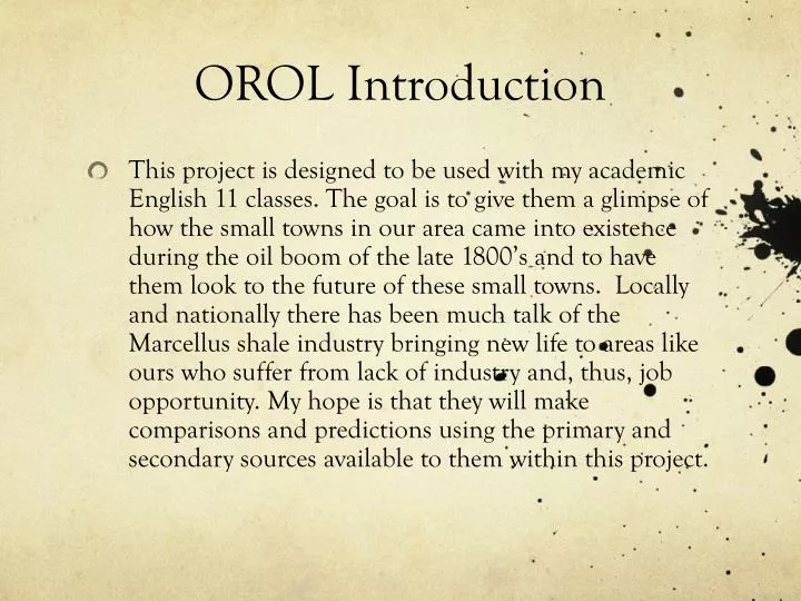 orol introduction