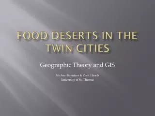 Food Deserts in the Twin Cities