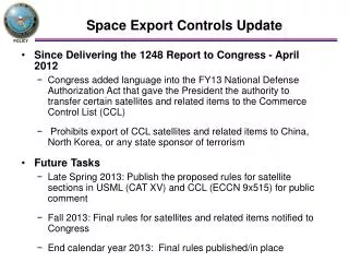Space Export Controls Update