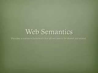 Web Semantics