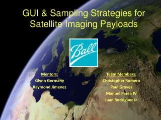 GUI &amp; Sampling Strategies for Satellite Imaging Payloads
