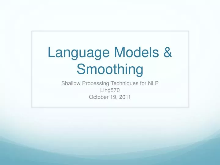 language models smoothing