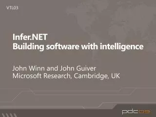 Infer.NET Building software with intelligence