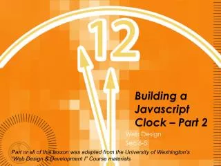Building a Javascript Clock – Part 2