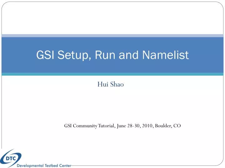 gsi setup run and namelist