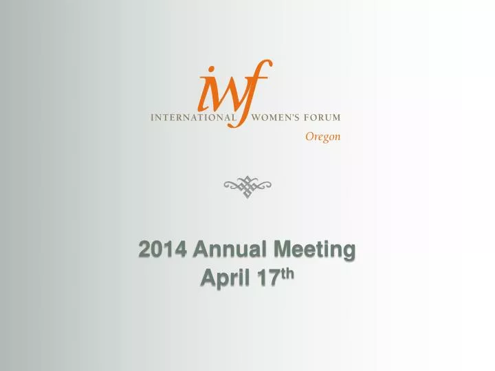 2014 annual meeting april 17 th