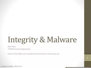 Integrity &amp; Malware