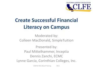 Create Successful Financial Literacy on Campus