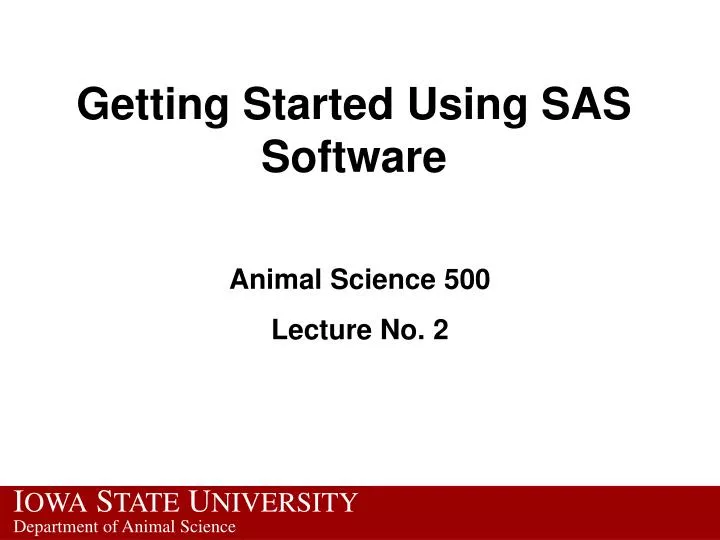 getting started using sas software