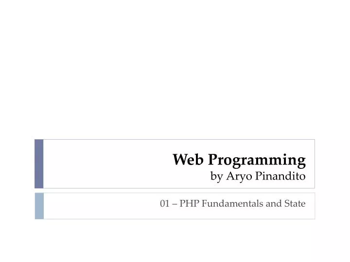web programming by aryo pinandito