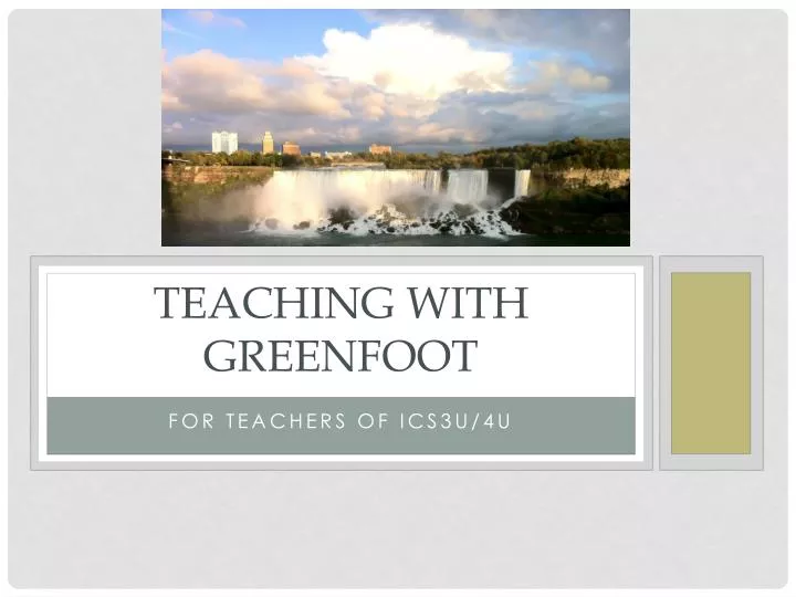 teaching with greenfoot