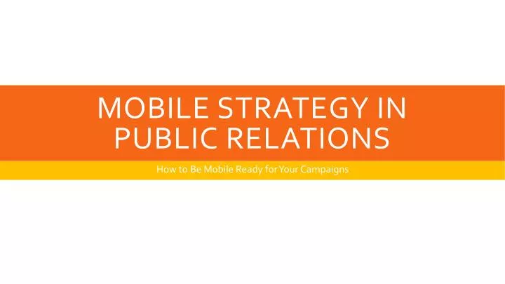 mobile strategy in public relations