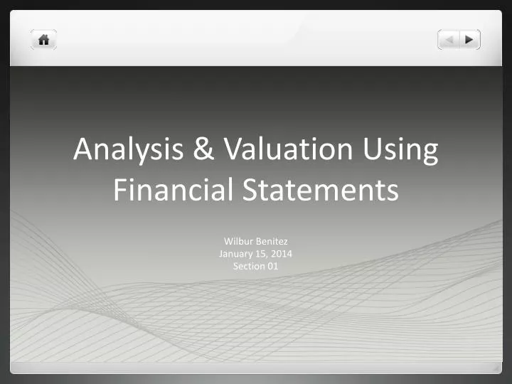 analysis valuation using financial statements