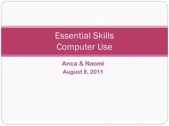 essential skills computer use