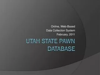 Utah State Pawn Database