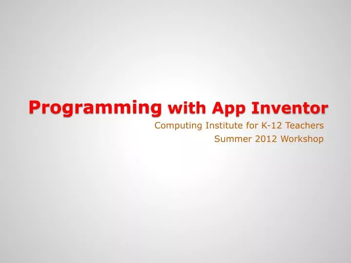 programming with app inventor