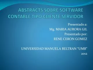 abstracts sobre software contable tipo cliente servidor