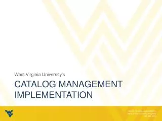 Catalog Management Implementation
