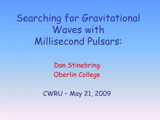 Searching for Gravitational Waves with Millisecond Pulsars: