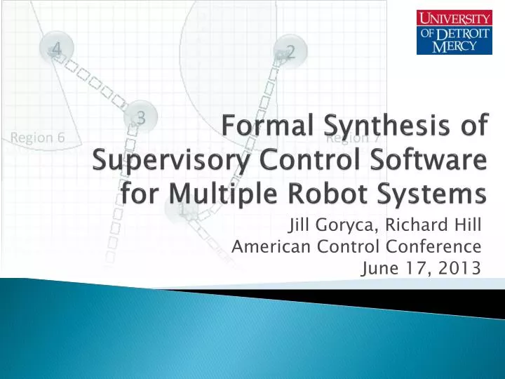 formal synthesis of supervisory control software for multiple robot systems