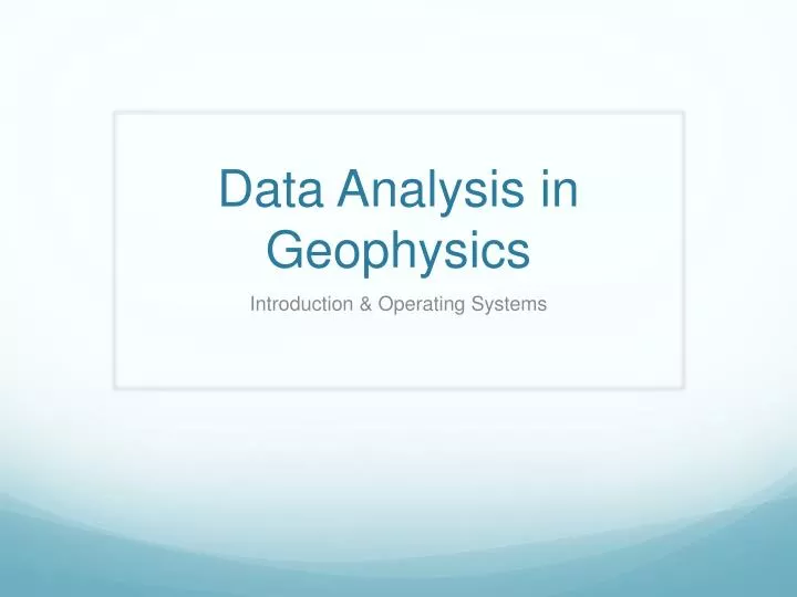 data analysis in geophysics