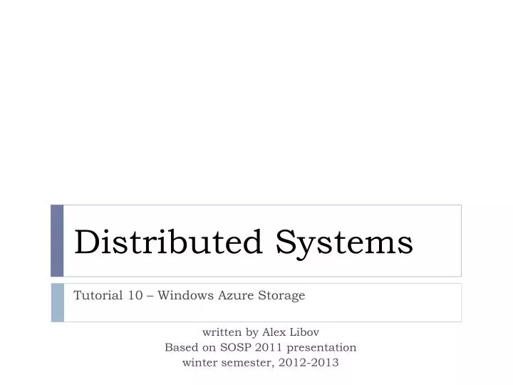 distributed systems