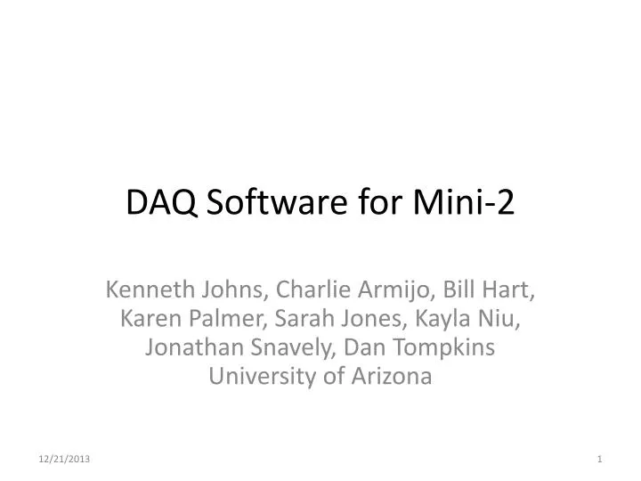 daq software for mini 2